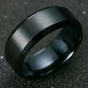 8mm Fashion Stainless Steel Titanium Band Ring Men